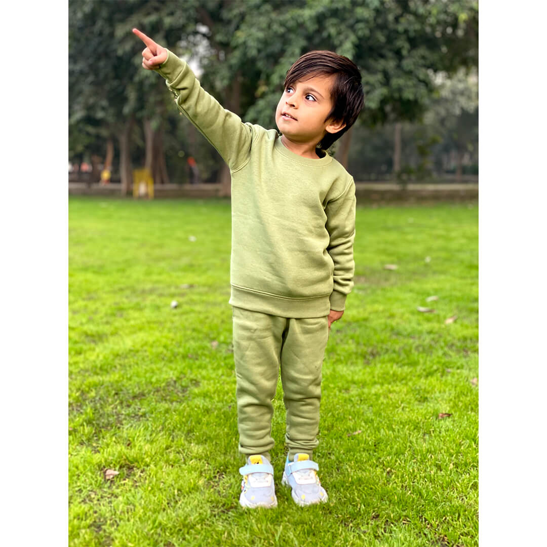 Kid's Olive Green Tracksuit
