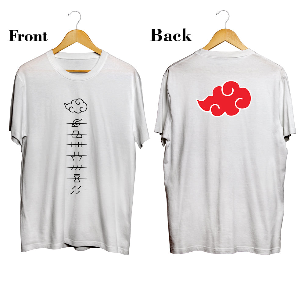 Naruto Akatsuki Front & Back Print Anime Tee