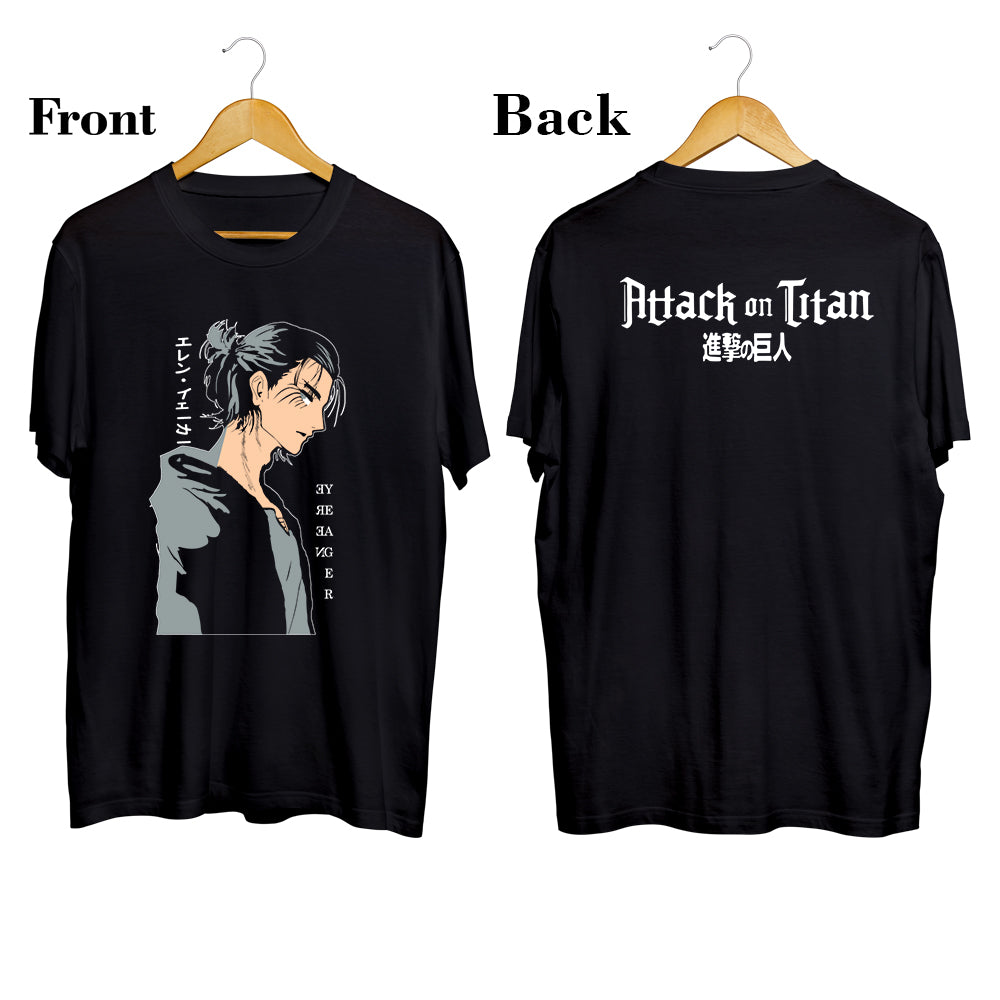 Eren yeager Front & Back Print Anime Tee