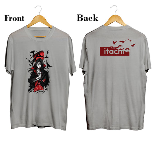 Itachi Uchiha Front & Back Print Anime Tee